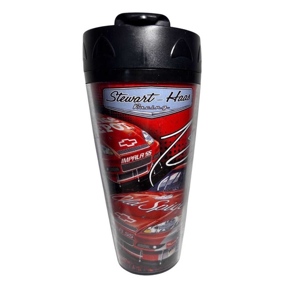 Tony Stewart #14 NASCAR Travel Mug 2009 Stewart-Haas Racing Wincraft & Lid 7.5"